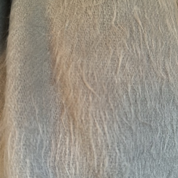 Free With $25 Purchase Gray/Silver Textured Scarf-17x79-Acrylic-Raw Edge-EUC - Picture 6 of 15